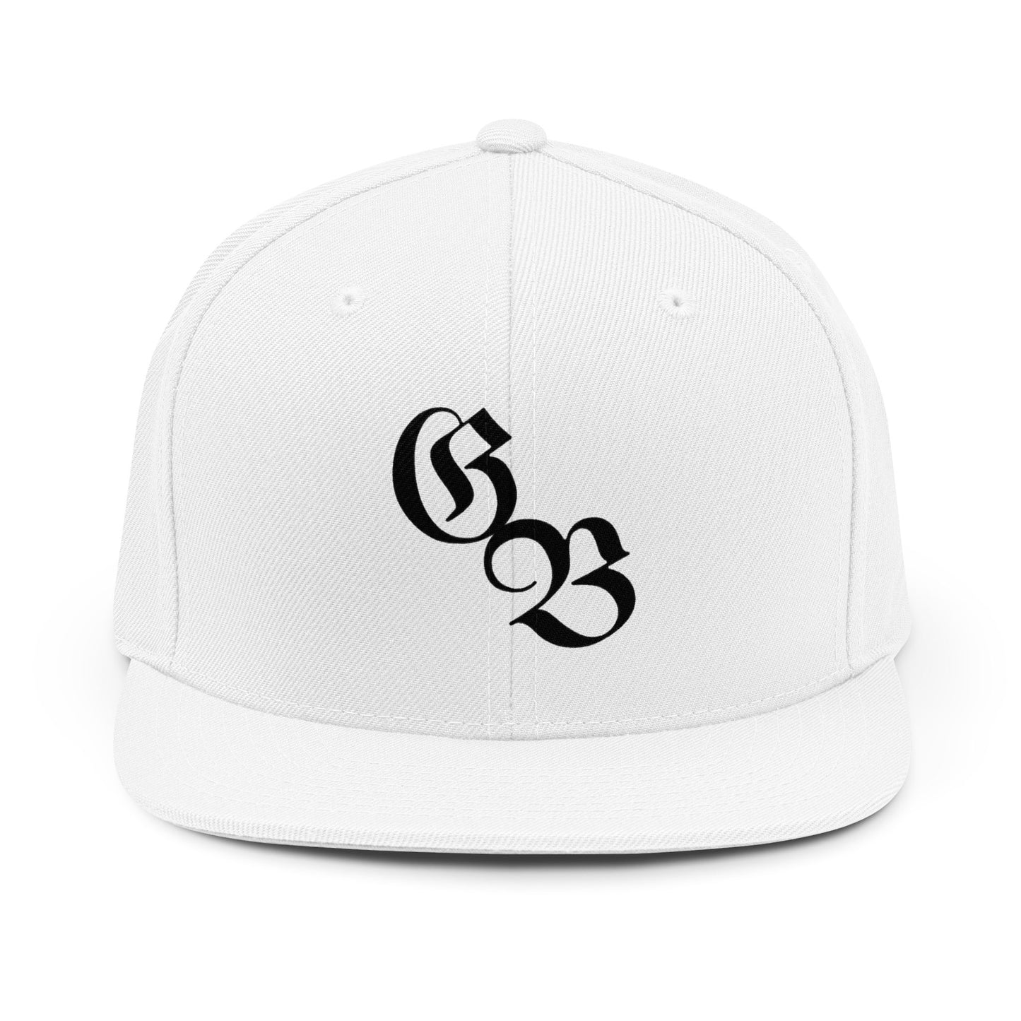 Snapback cap, white Ghost Beast with luxury black lettering.