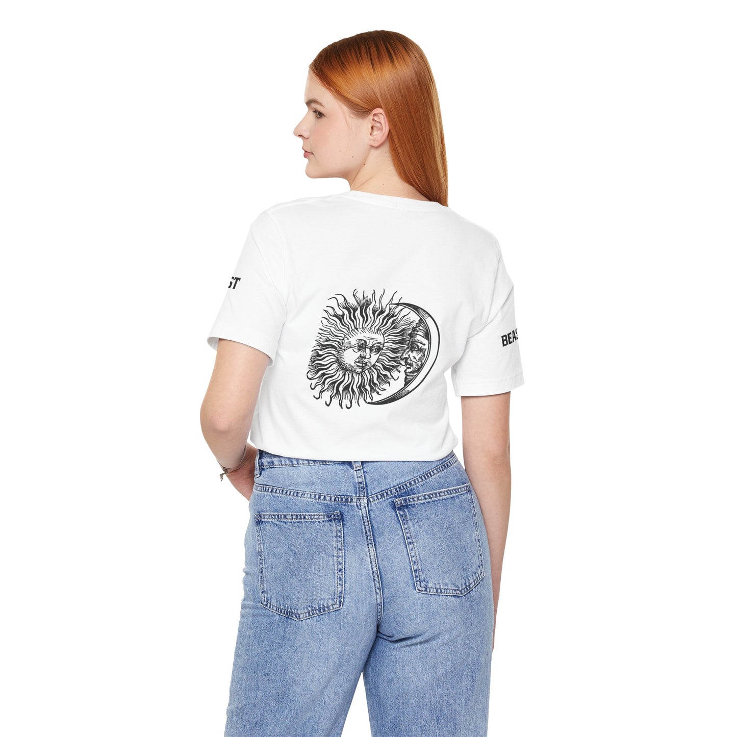 Street Wear short-sleeved T-shirt, white with black details, Ghost Beast™
