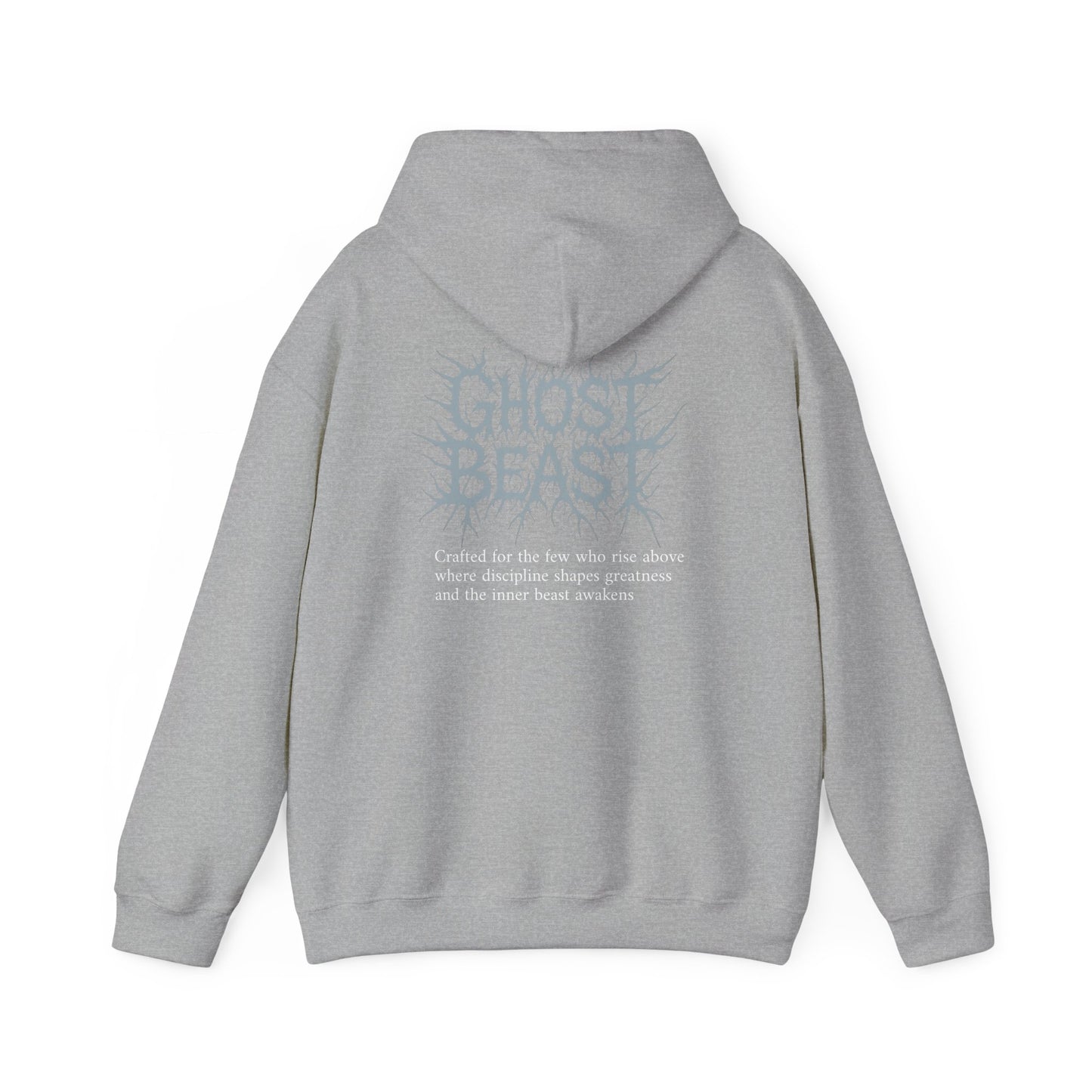 Ghost Beast Hoodie, Gothic Metal lettering Blue Ice