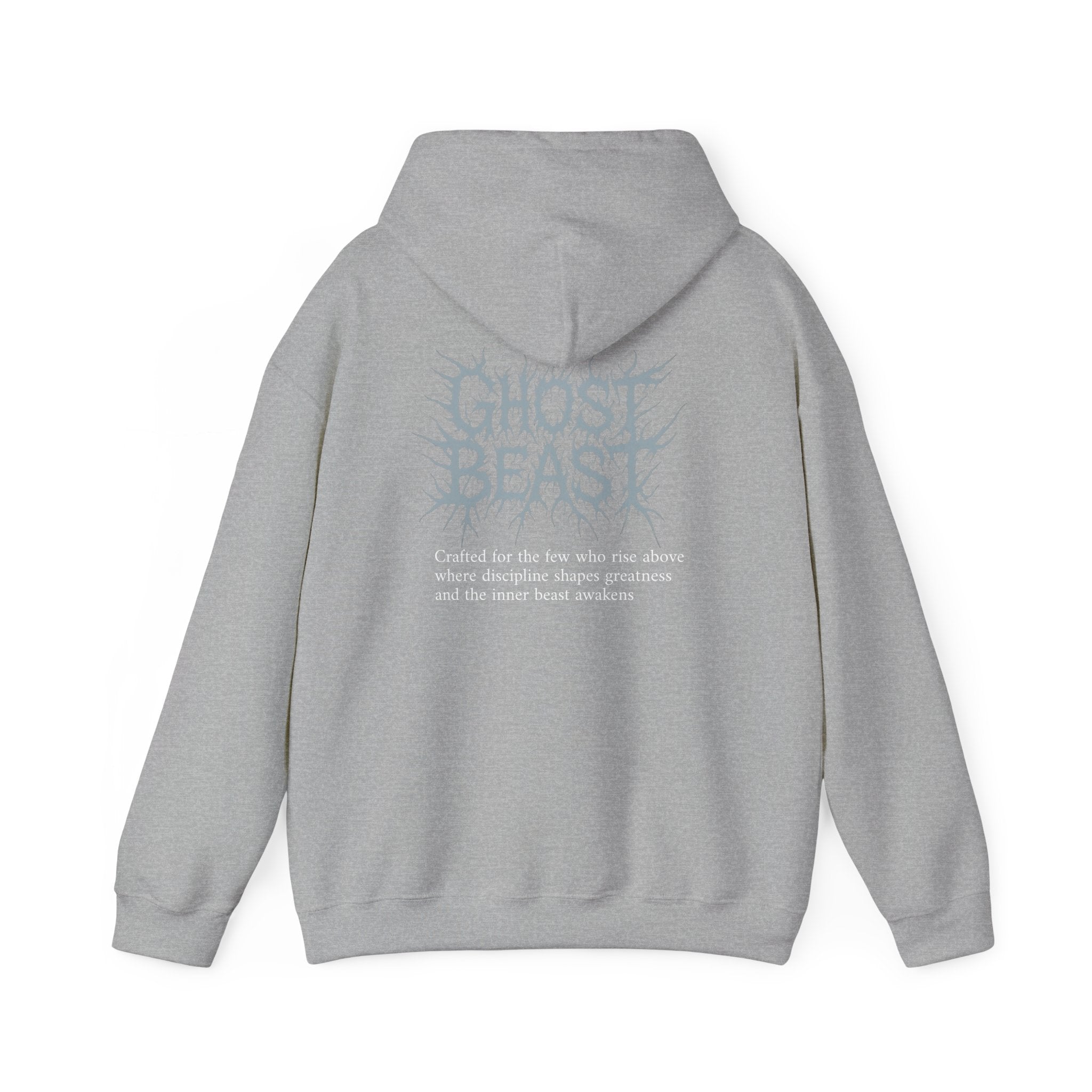 Ghost Beast Hoodie, Gothic Metal lettering Blue Ice