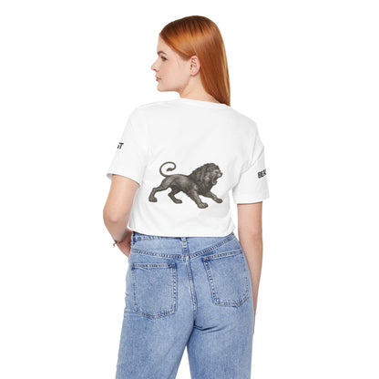 Lion Graphic Tee — Vintage Roaring Lion Back Print T-Shirt,Ghost Beast™