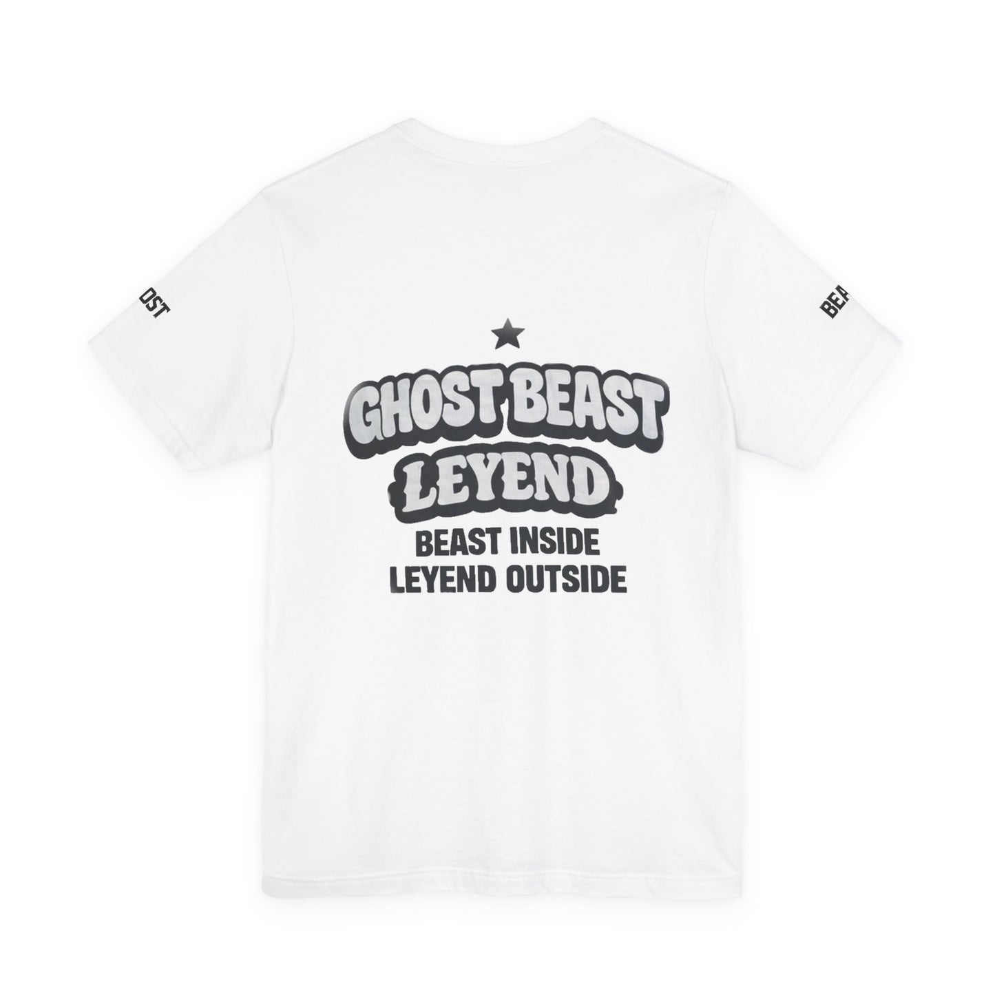 "Ghost Beast Legend" graphic t-shirt with animated lettering