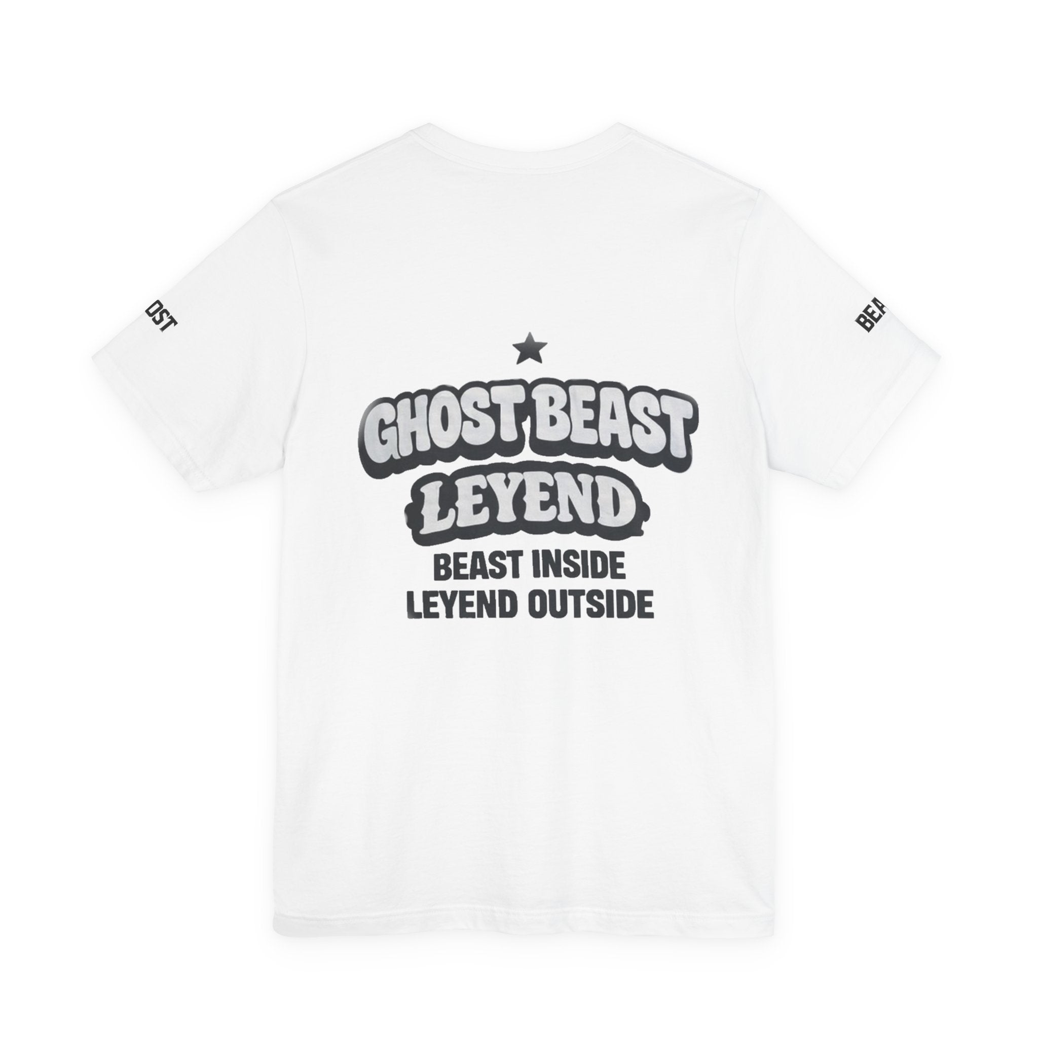 "Ghost Beast Legend" graphic t-shirt with animated lettering