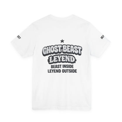 "Ghost Beast Legend" graphic t-shirt with animated lettering
