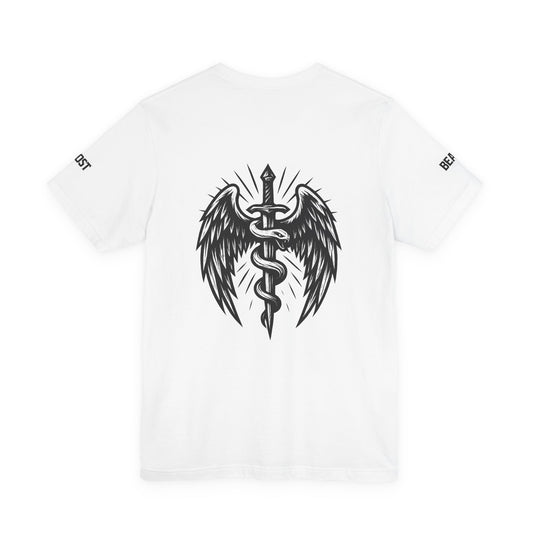 Street Wear short-sleeved T-shirt, white with black, V2 Ghost Beast™