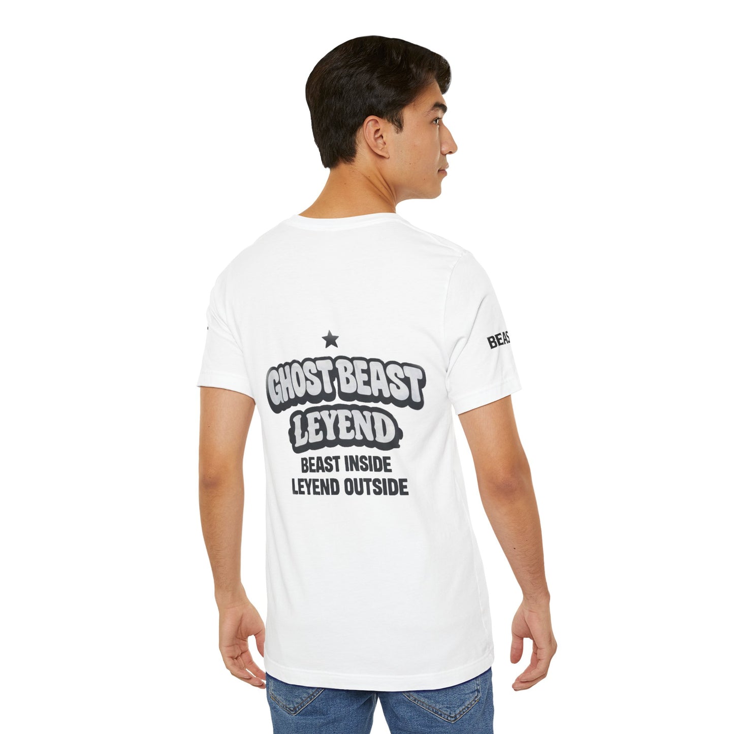 "Ghost Beast Legend" graphic t-shirt with animated lettering