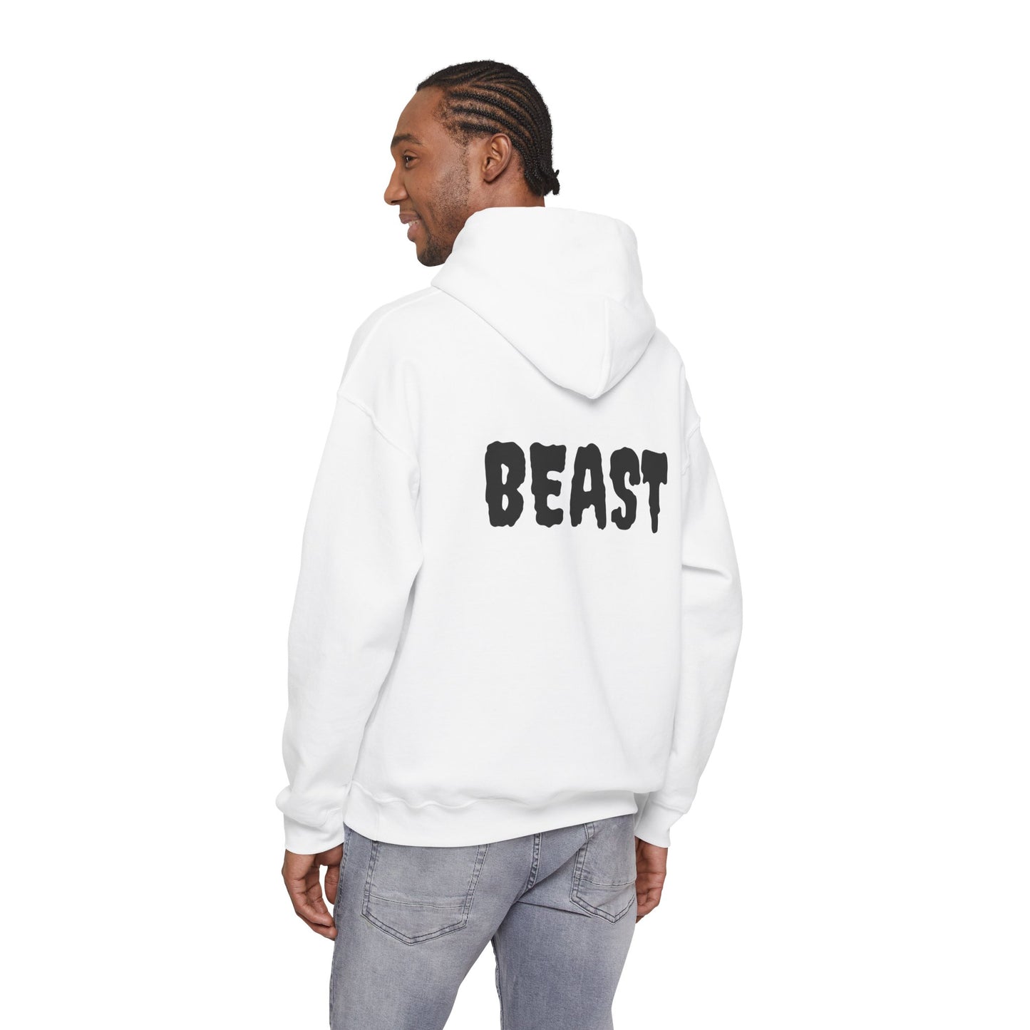 Unisex Hoodie, Premiun, White, Ghost Beast