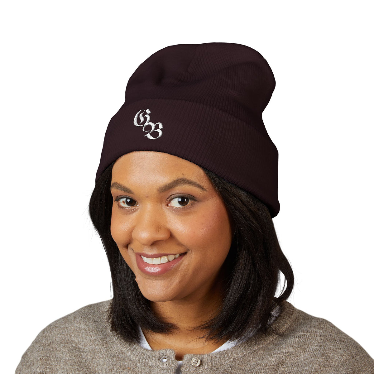 Embroidered winter hat (white lettering) Ghost Beast