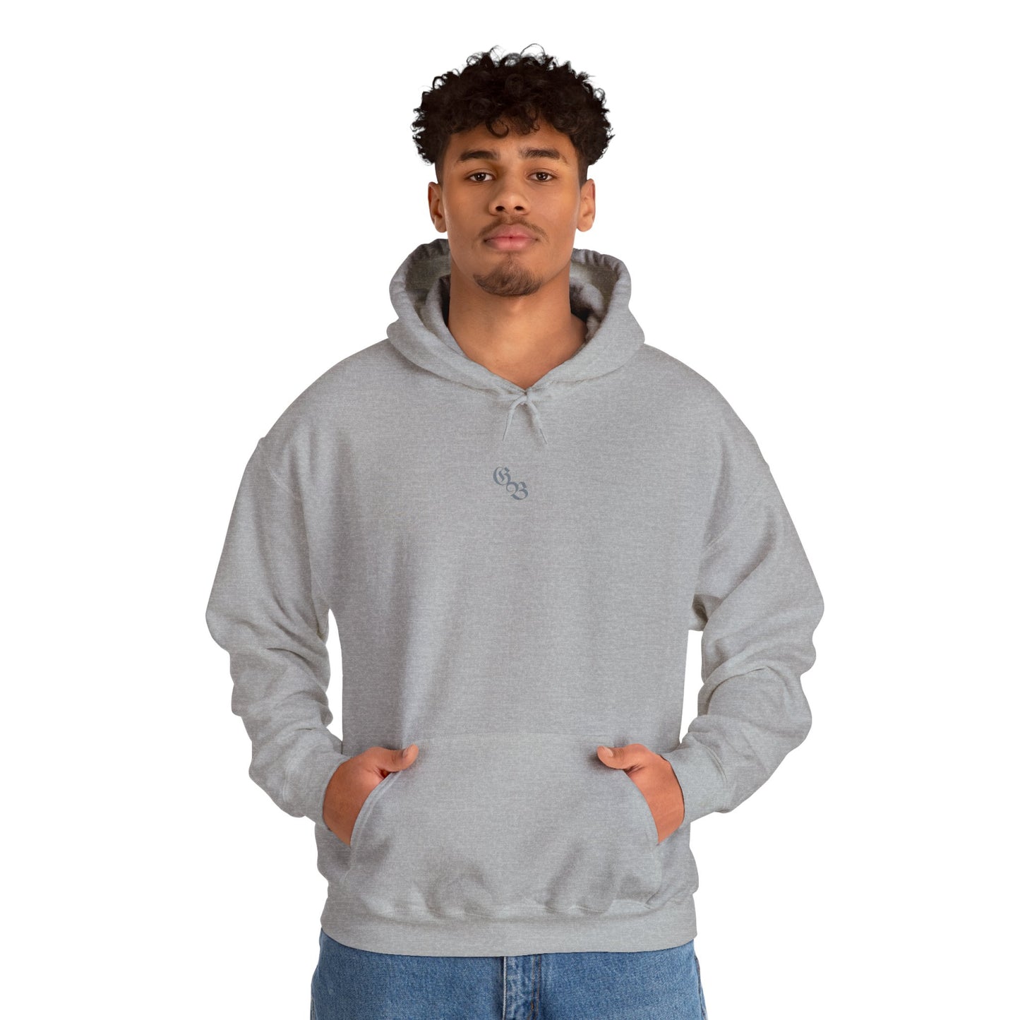 Ghost Beast Hoodie, Gothic Metal lettering Blue Ice