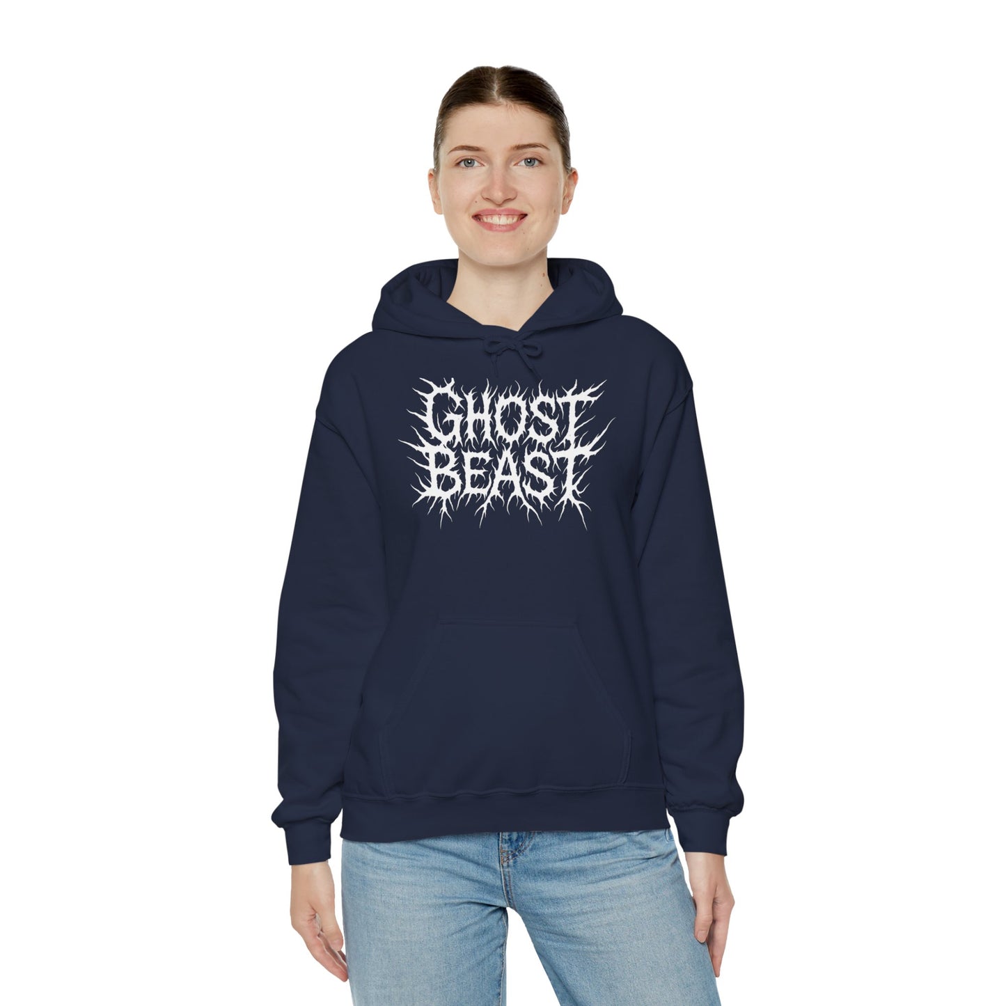 Ghost Beast Hoodie, Gothic Metal lettering, Unisex Vol 2