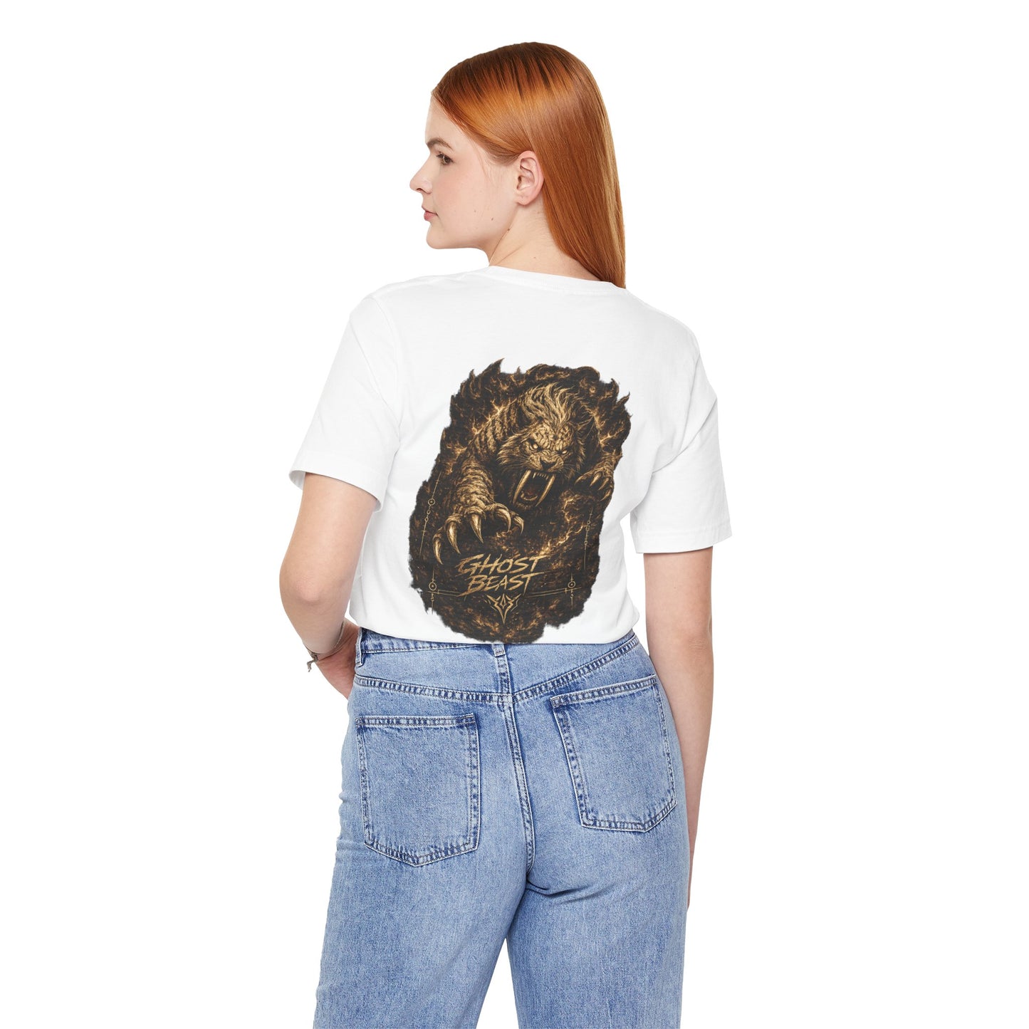 Ghost Beast Graphic Tee – Roaring Tiger Back Print