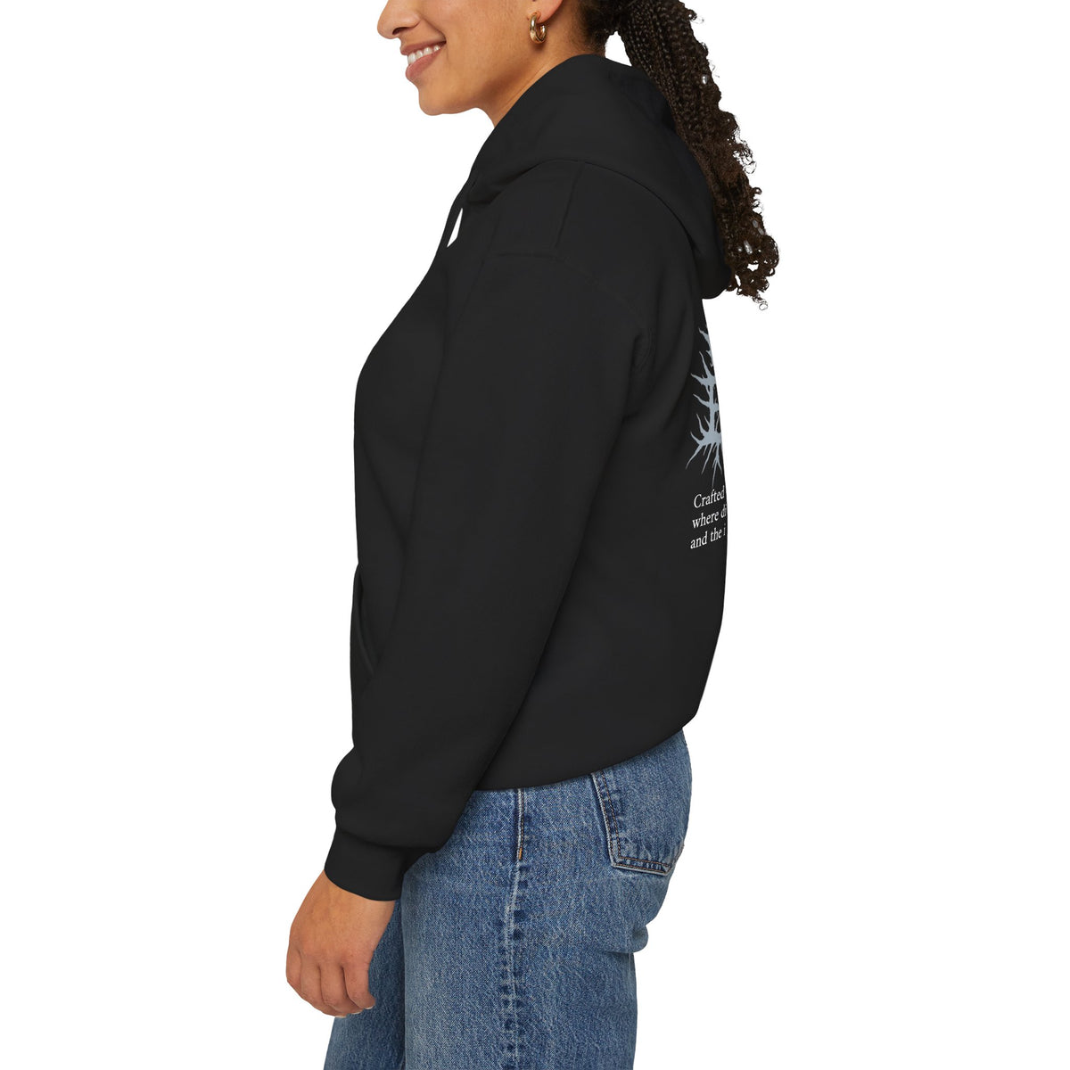 Ghost Beast Hoodie, Gothic Metal lettering Blue Ice