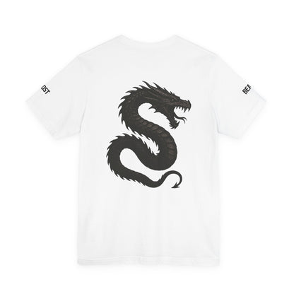 Urban style short-sleeved t-shirt, white with black, Amphiprales Dragon, Ghost Beast™