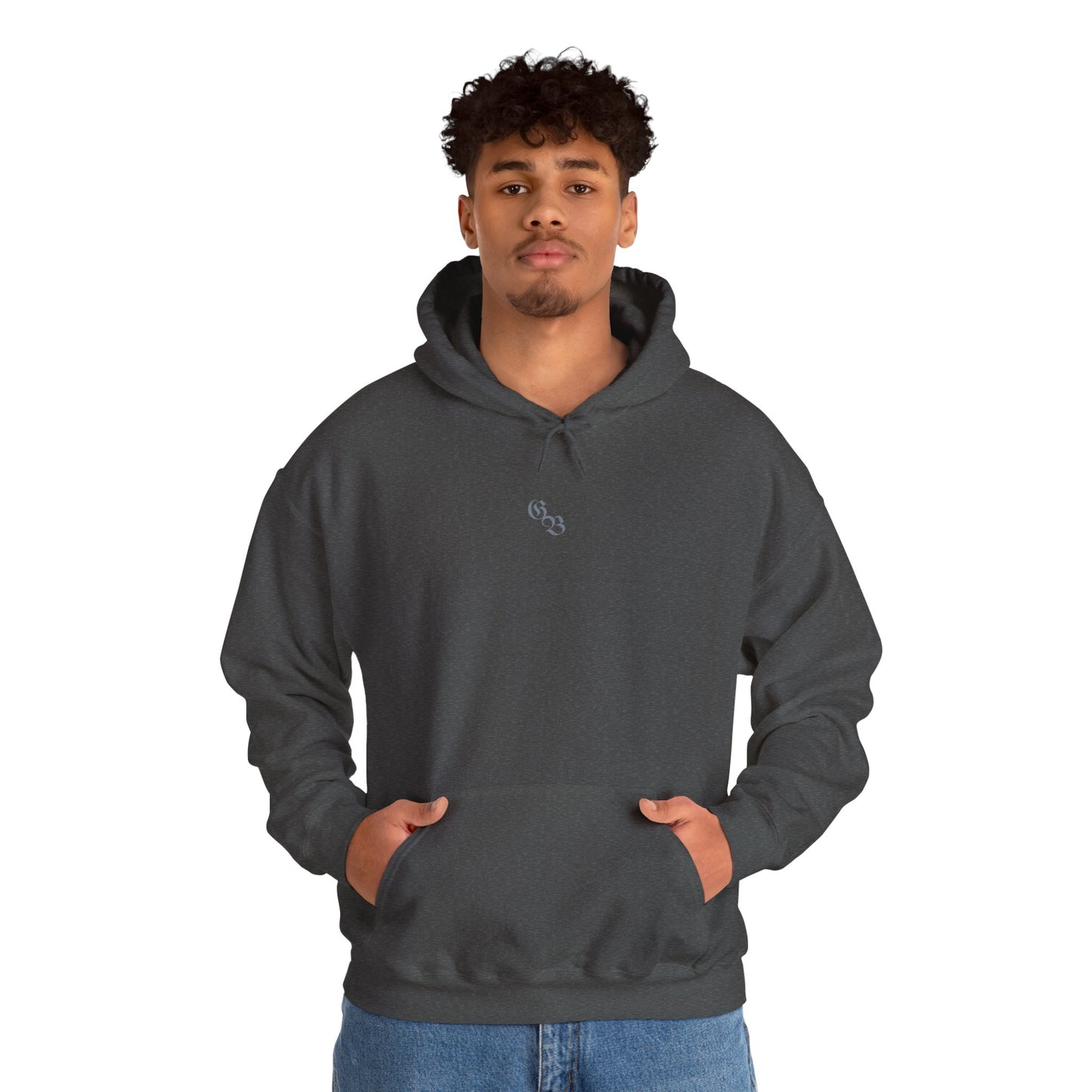 Ghost Beast Hoodie, Gothic Metal lettering Blue Ice