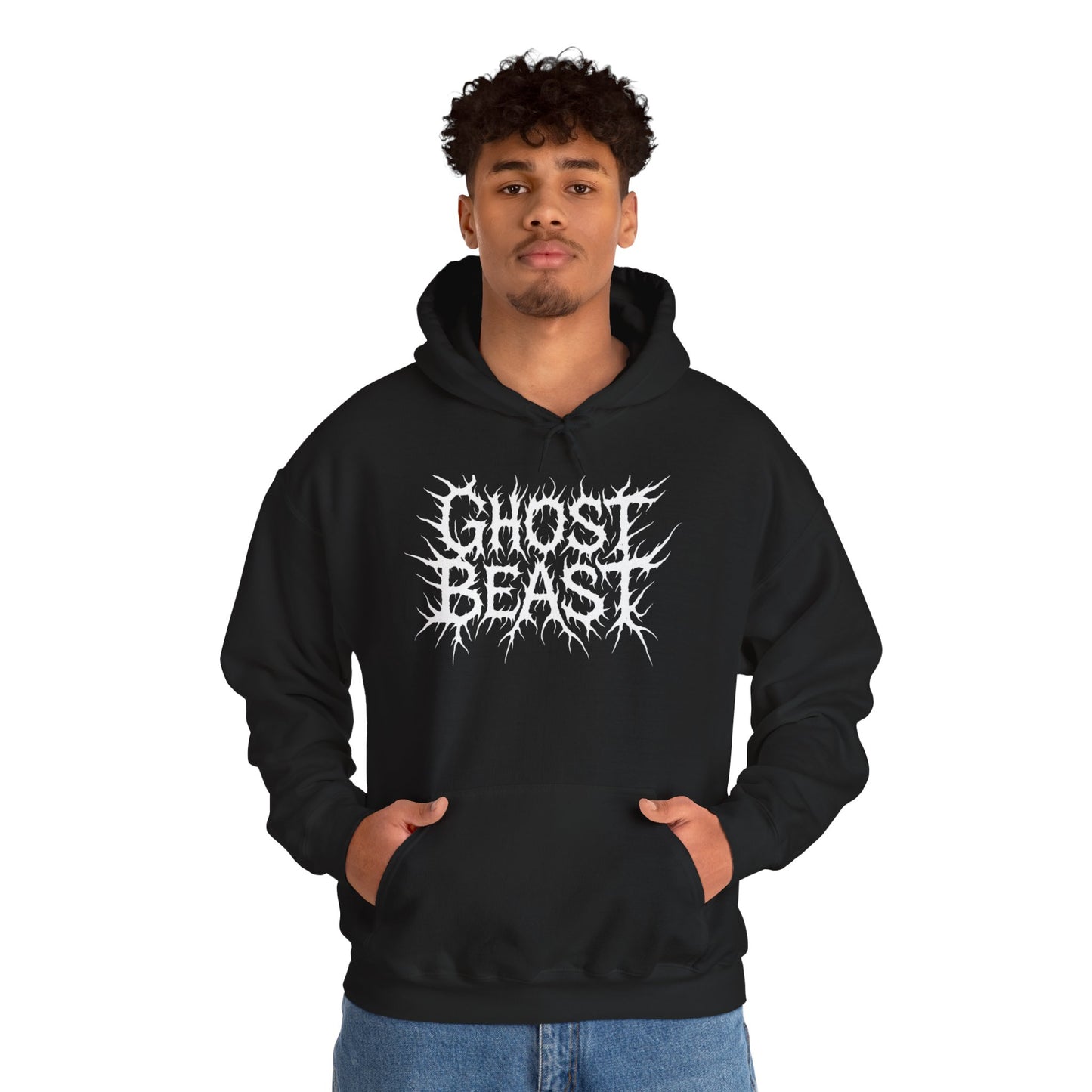 Ghost Beast Hoodie, Gothic Metal lettering, Unisex Vol 2