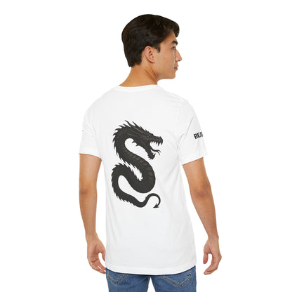 Urban style short-sleeved t-shirt, white with black, Amphiprales Dragon, Ghost Beast™