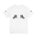 Street Wear Short Sleeve T-Shirt, White with Black, War Horses, Ghost Beast™