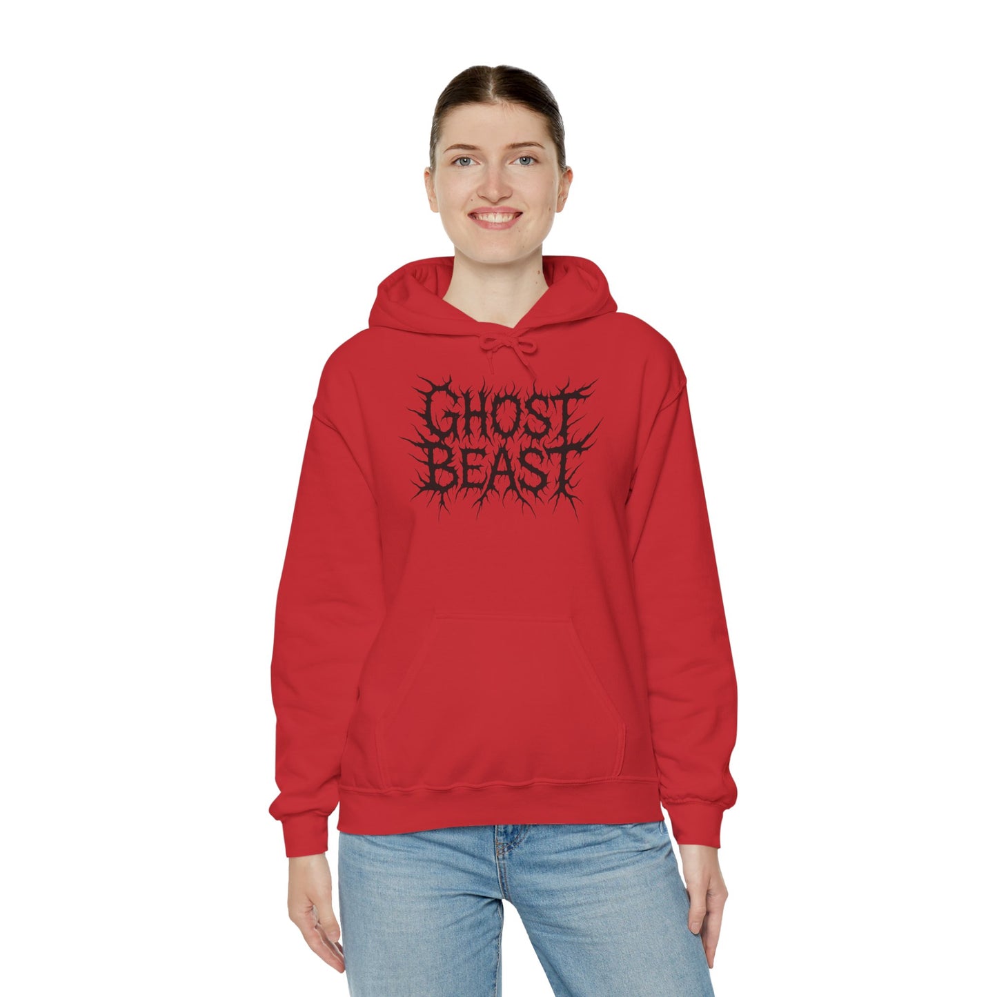 Ghost Beast Hoodie, Gothic Metal lettering, Unisex