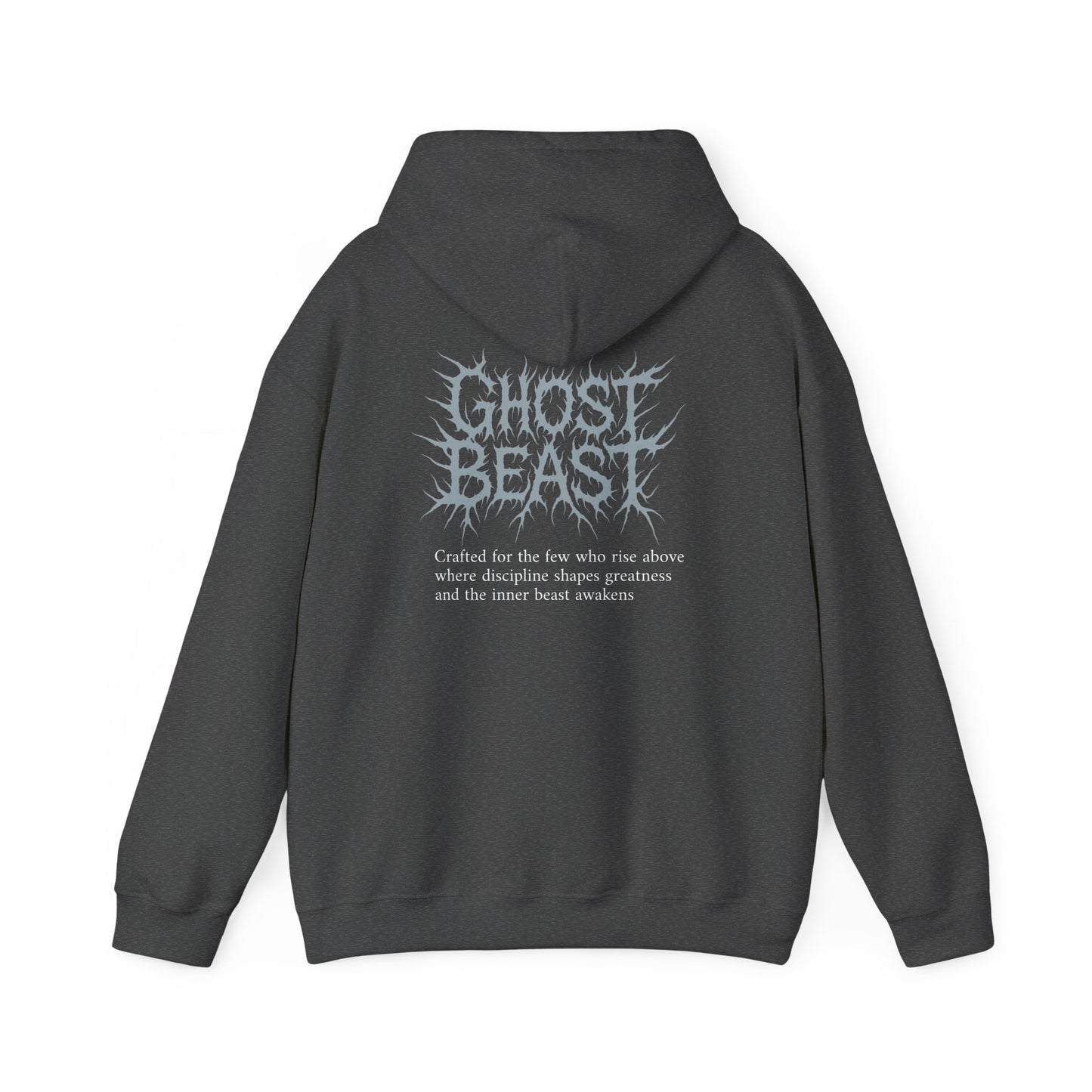 Ghost Beast Hoodie, Gothic Metal lettering Blue Ice