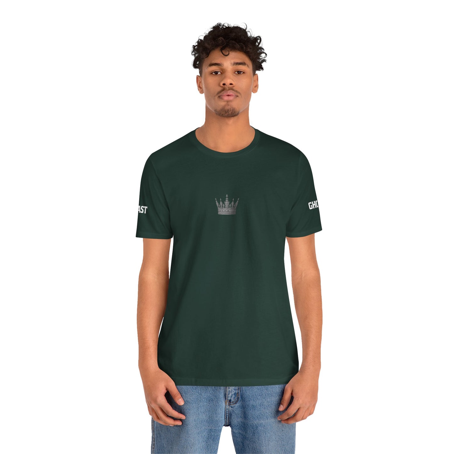 Street Wear Short Sleeve T-Shirt, White Crown, Ghost Beast