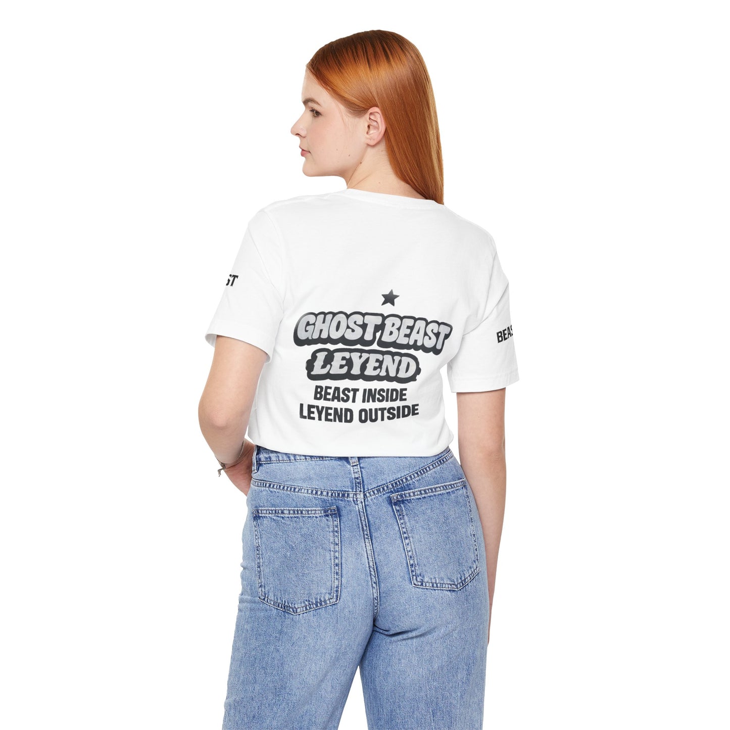 "Ghost Beast Legend" graphic t-shirt with animated lettering