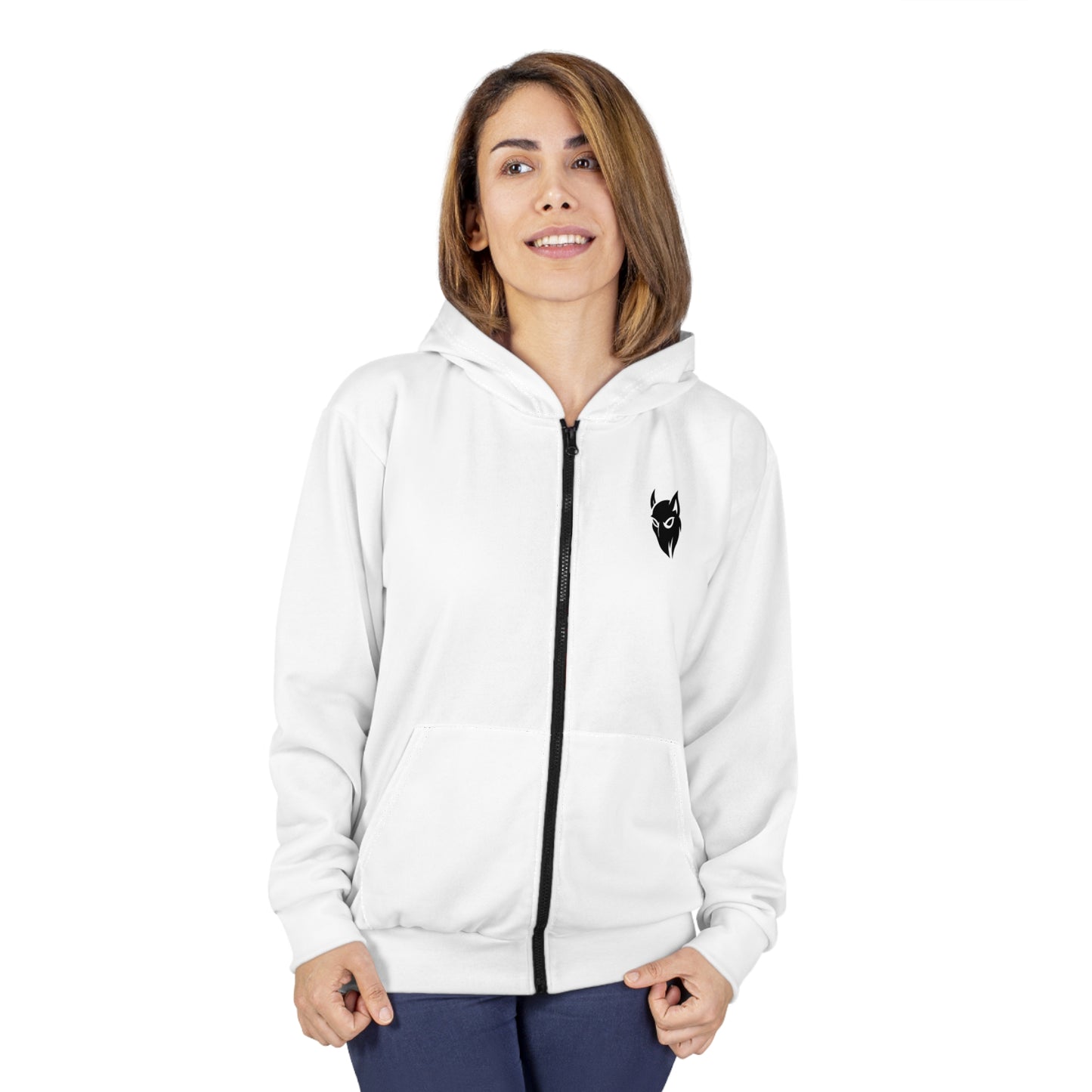 Ghost Beast™ White Open Sweatshirt, unisex