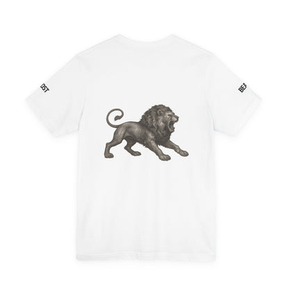 Lion Graphic Tee — Vintage Roaring Lion Back Print T-Shirt,Ghost Beast™