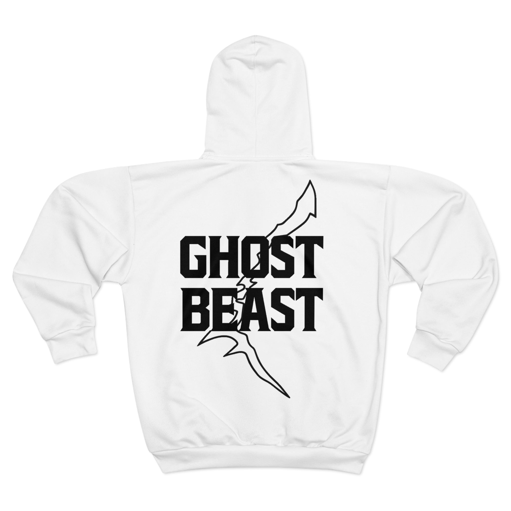 Unisex white sweatshirt with the exclusive Ghost Beast™ logo