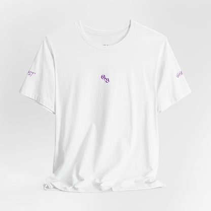 Street Wear short-sleeved t-shirt, white with purple details, Ghost Beast™