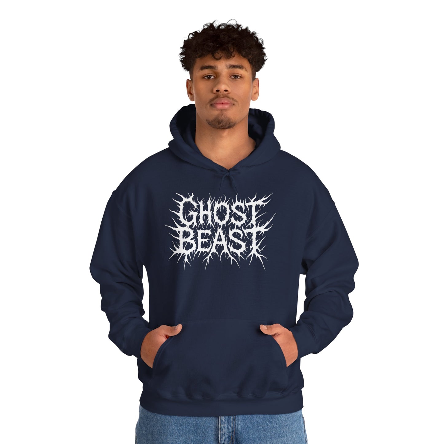 Ghost Beast Hoodie, Gothic Metal lettering, Unisex Vol 2