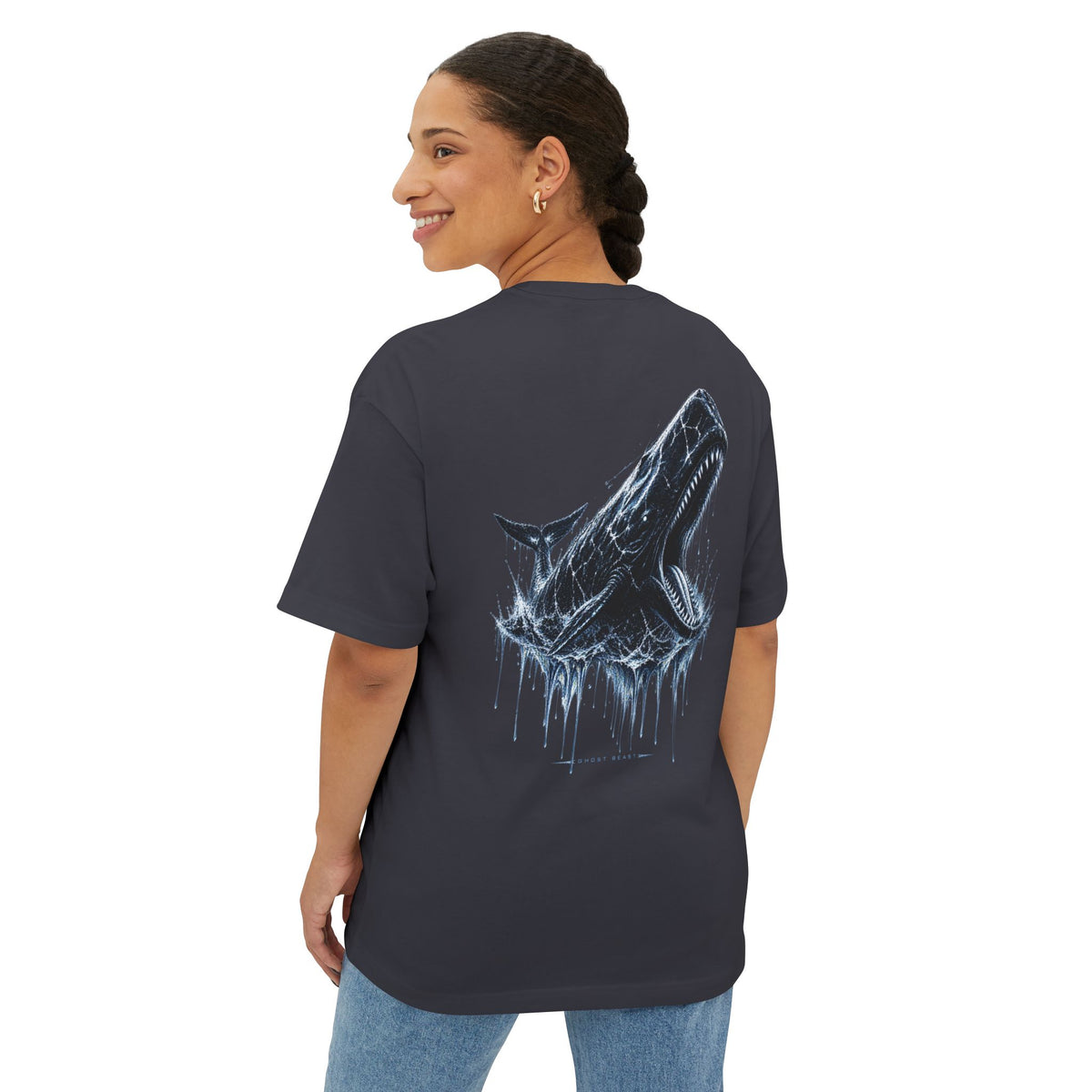 Sperm whale-beast unisex Oversized Boxy Tee