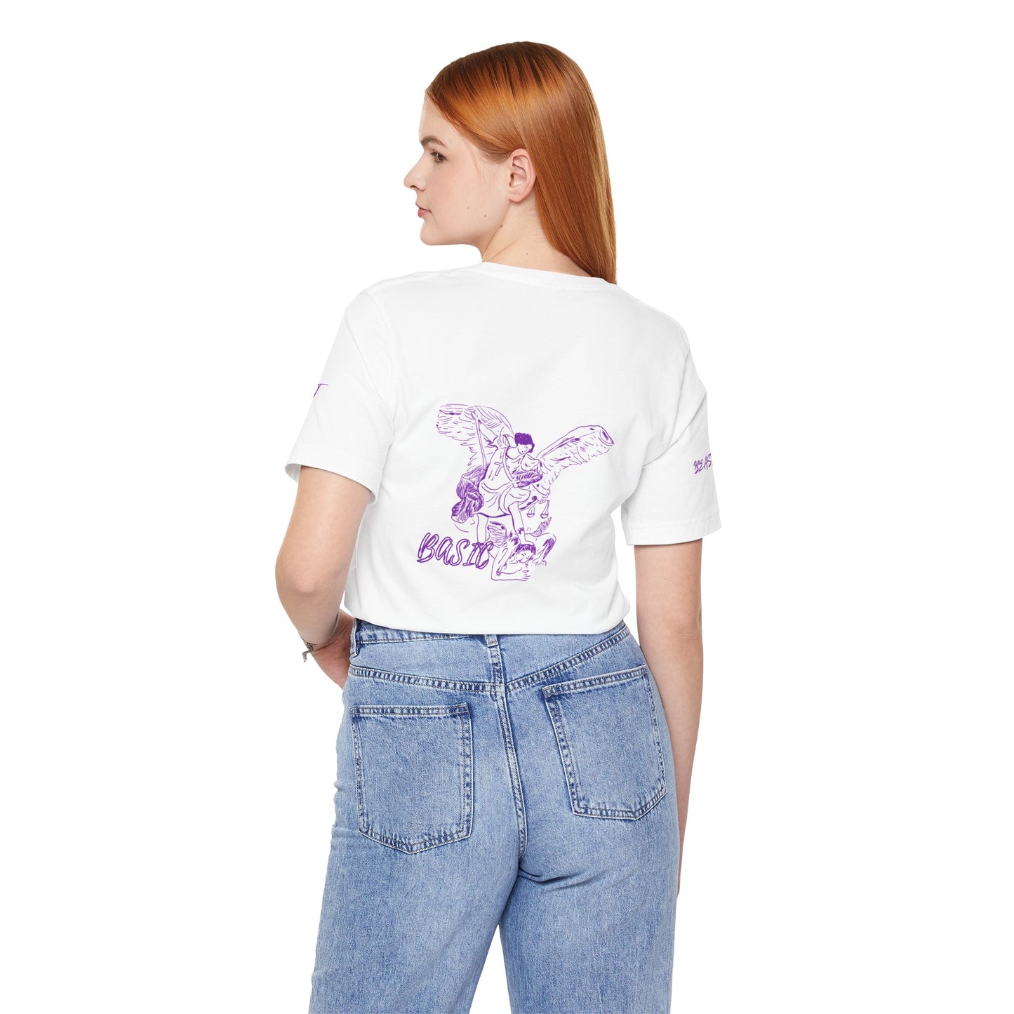 Street Wear short-sleeved t-shirt, white with purple details, Ghost Beast™