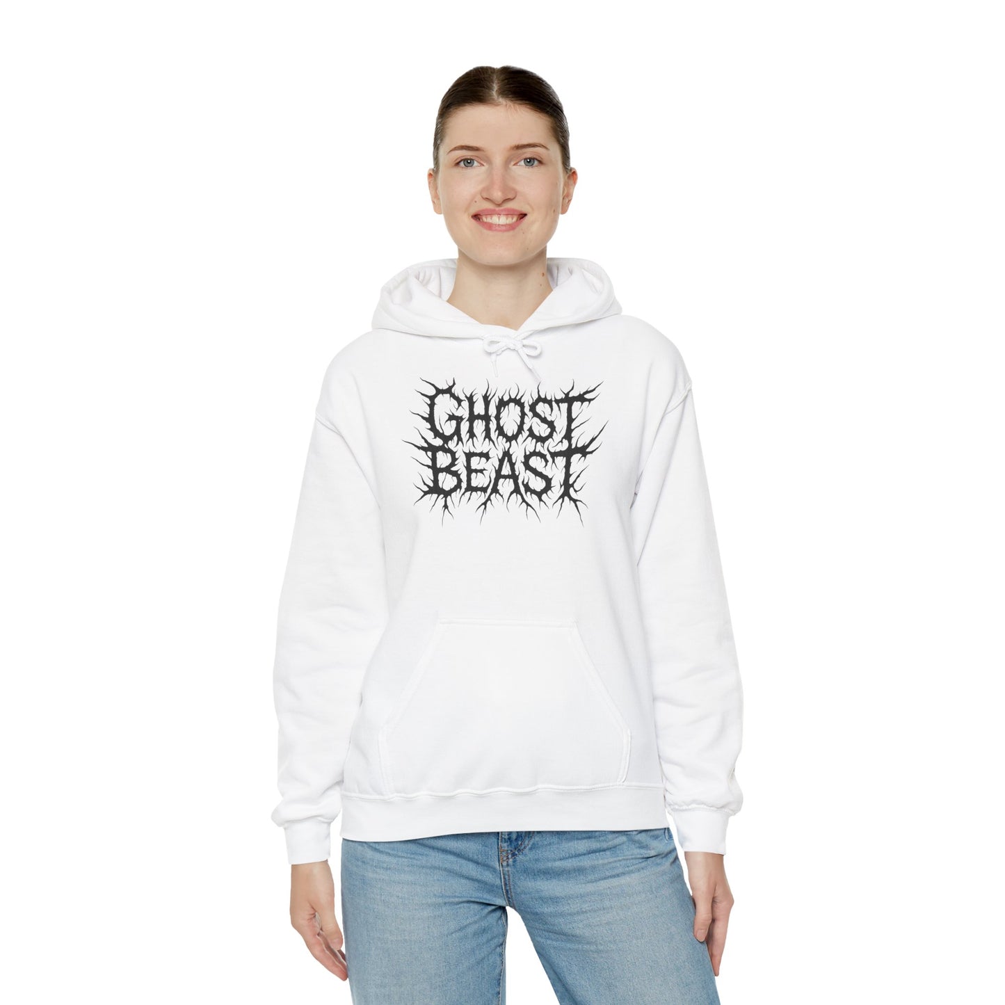 Ghost Beast Hoodie, Gothic Metal lettering, Unisex