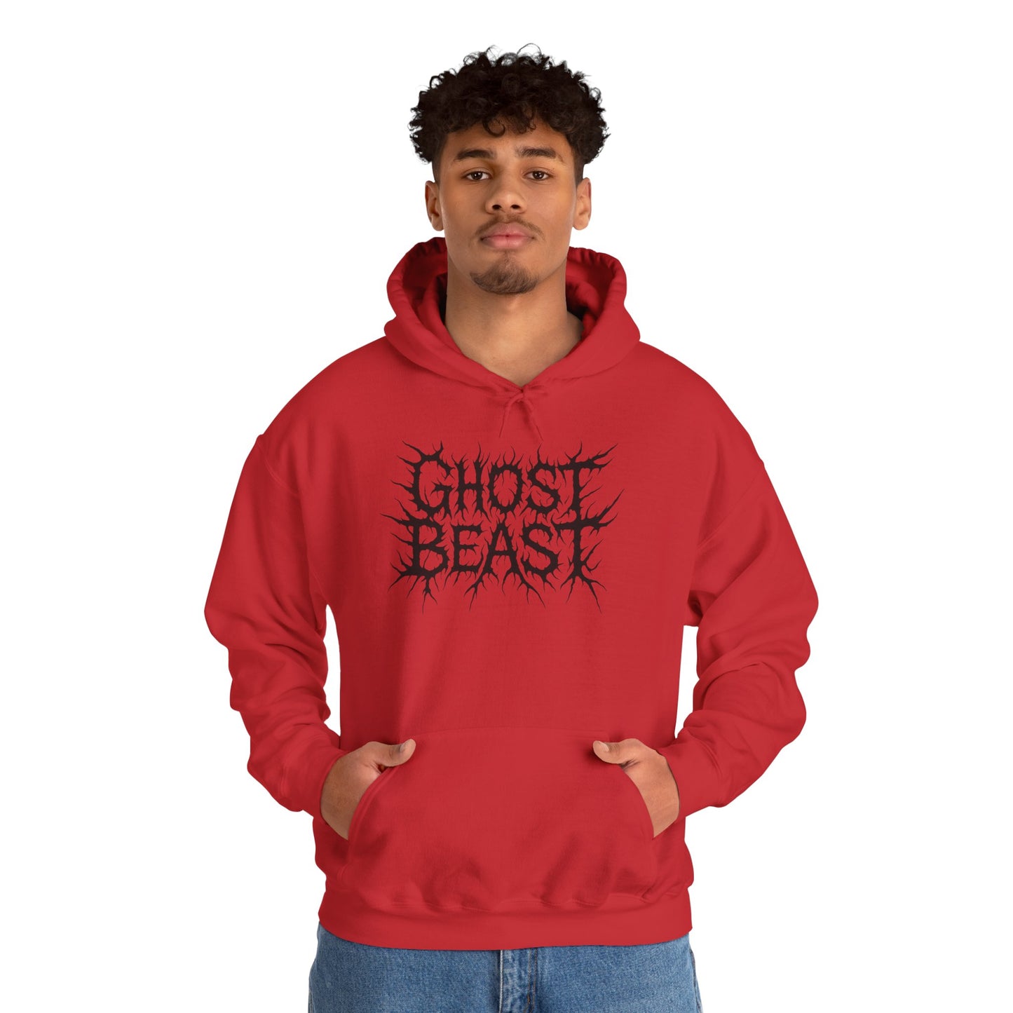Ghost Beast Hoodie, Gothic Metal lettering, Unisex