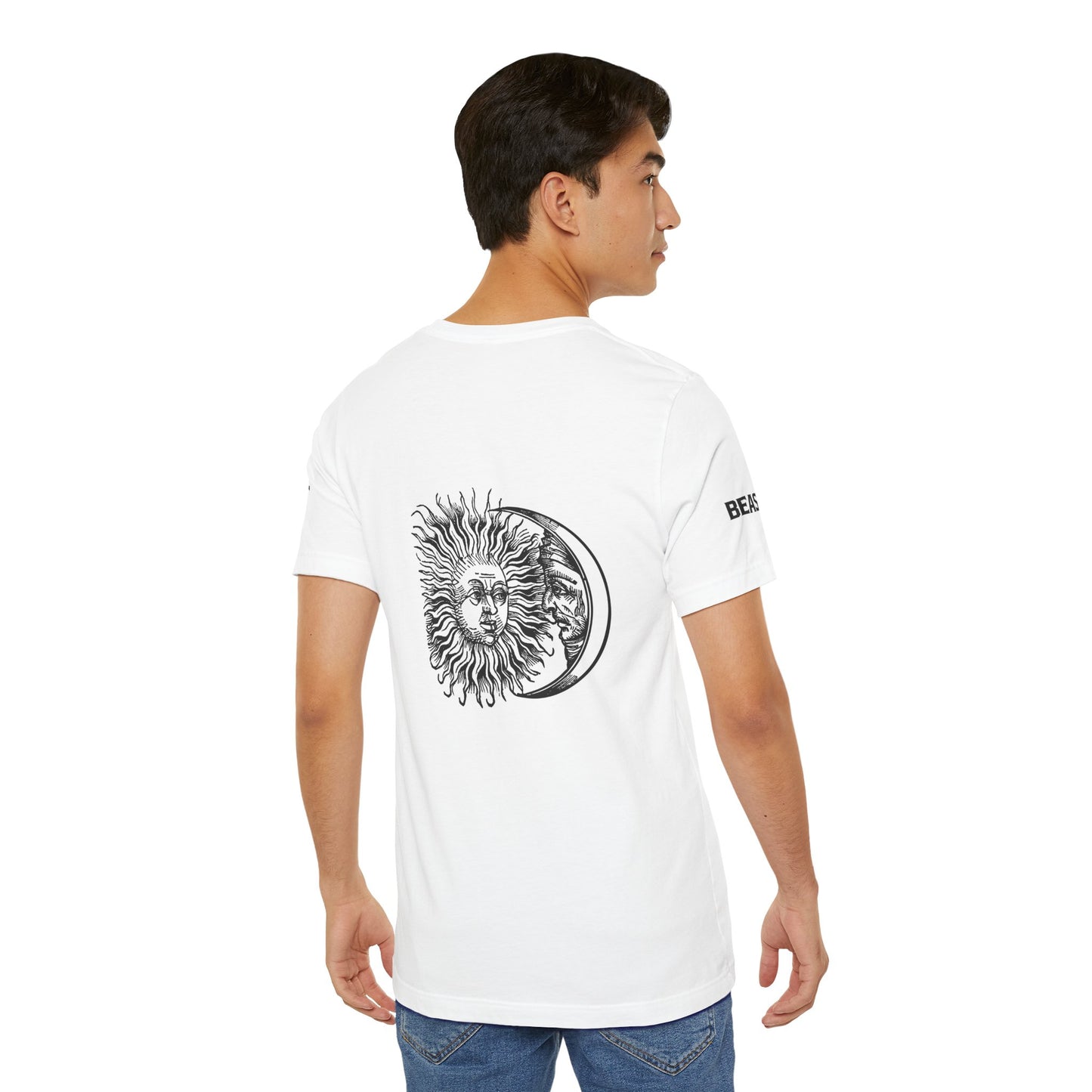 Street Wear short-sleeved T-shirt, white with black details, Ghost Beast™
