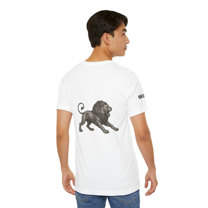 Lion Graphic Tee — Vintage Roaring Lion Back Print T-Shirt,Ghost Beast™
