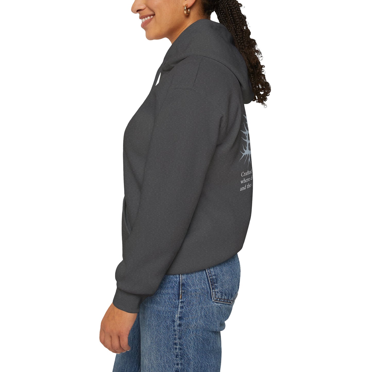 Ghost Beast Hoodie, Gothic Metal lettering Blue Ice