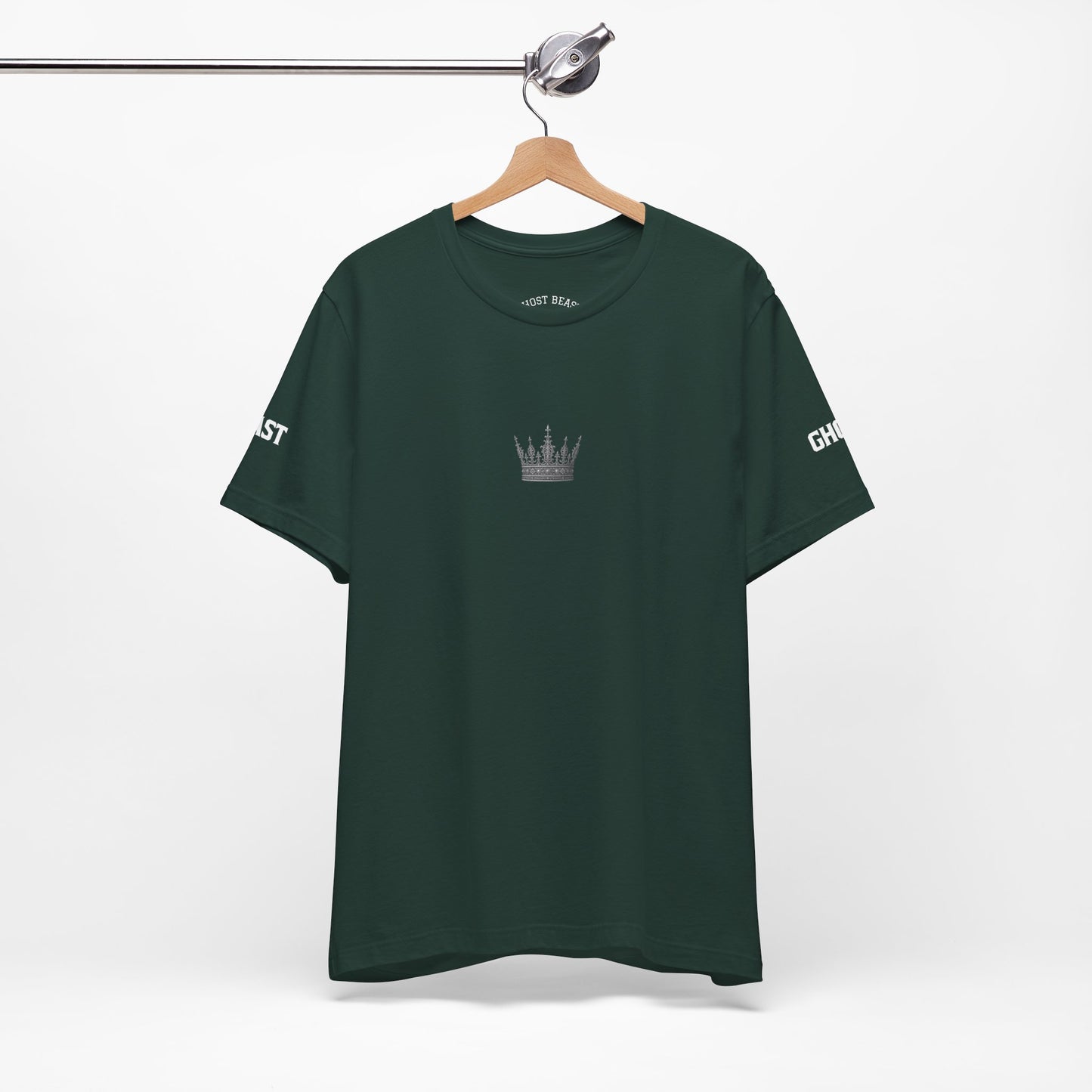 Street Wear Short Sleeve T-Shirt, White Crown, Ghost Beast