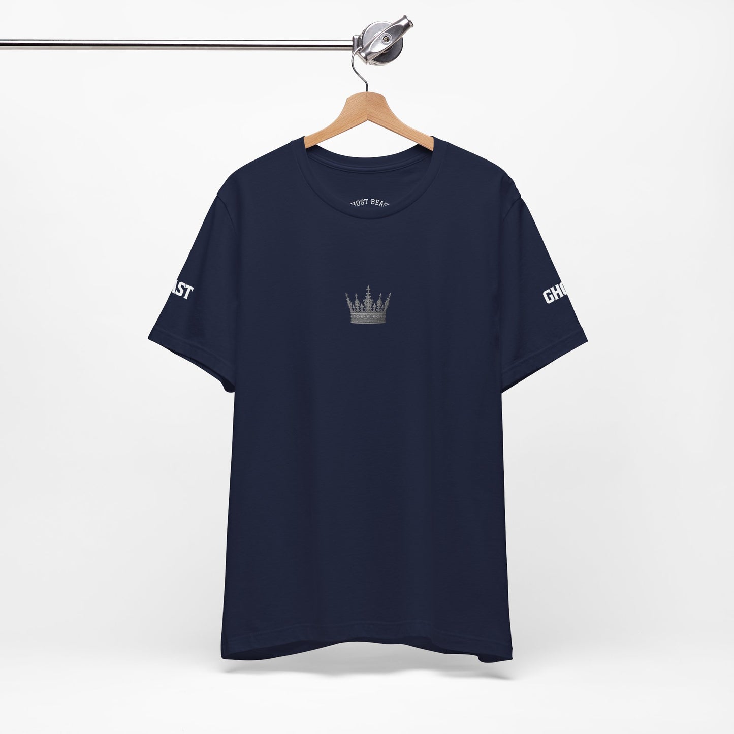 Street Wear Short Sleeve T-Shirt, White Crown, Ghost Beast