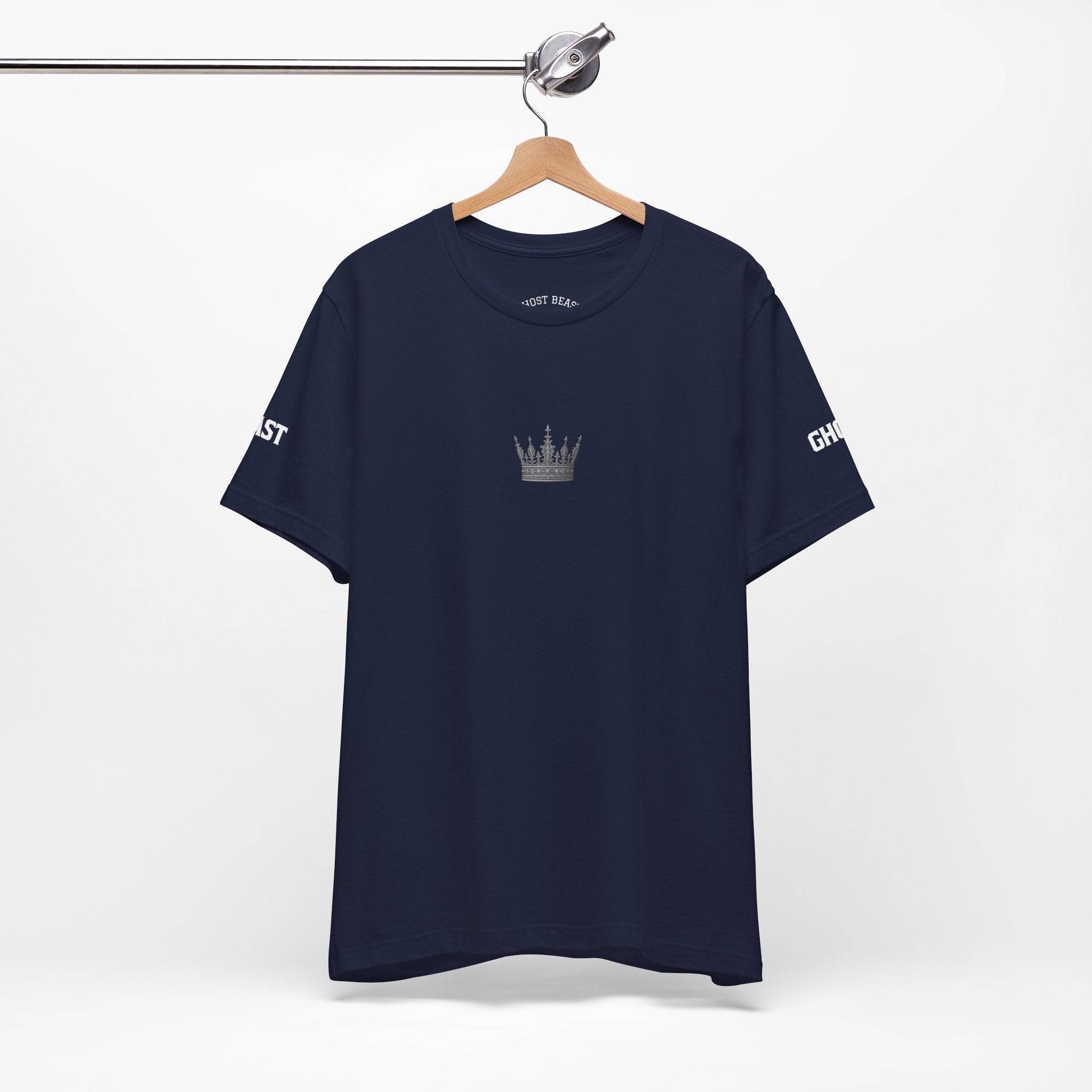 Street Wear Short Sleeve T-Shirt, White Crown, Ghost Beast