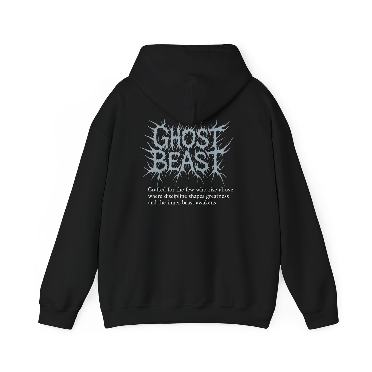 Ghost Beast Hoodie, Gothic Metal lettering Blue Ice