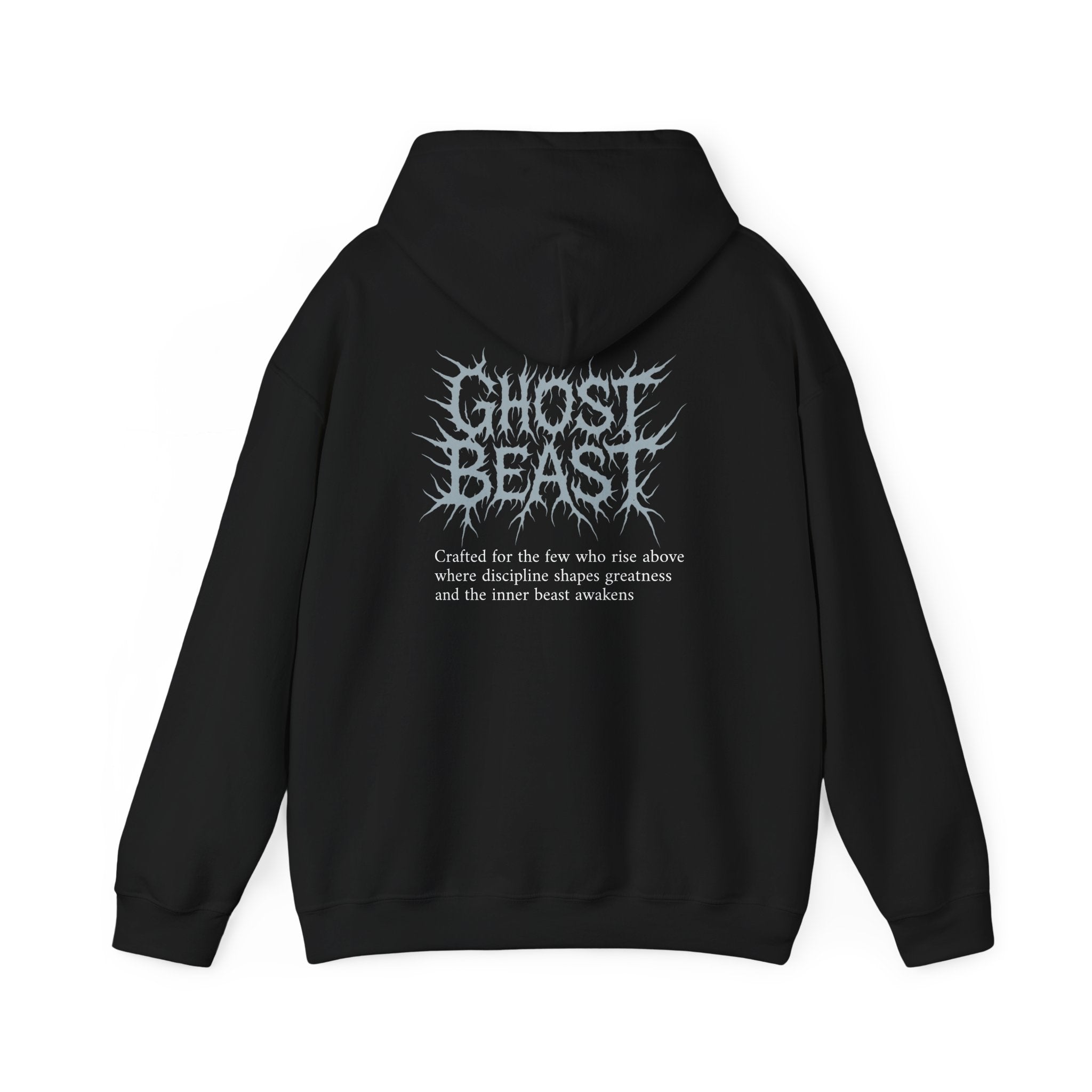 Ghost Beast Hoodie, Gothic Metal lettering Blue Ice