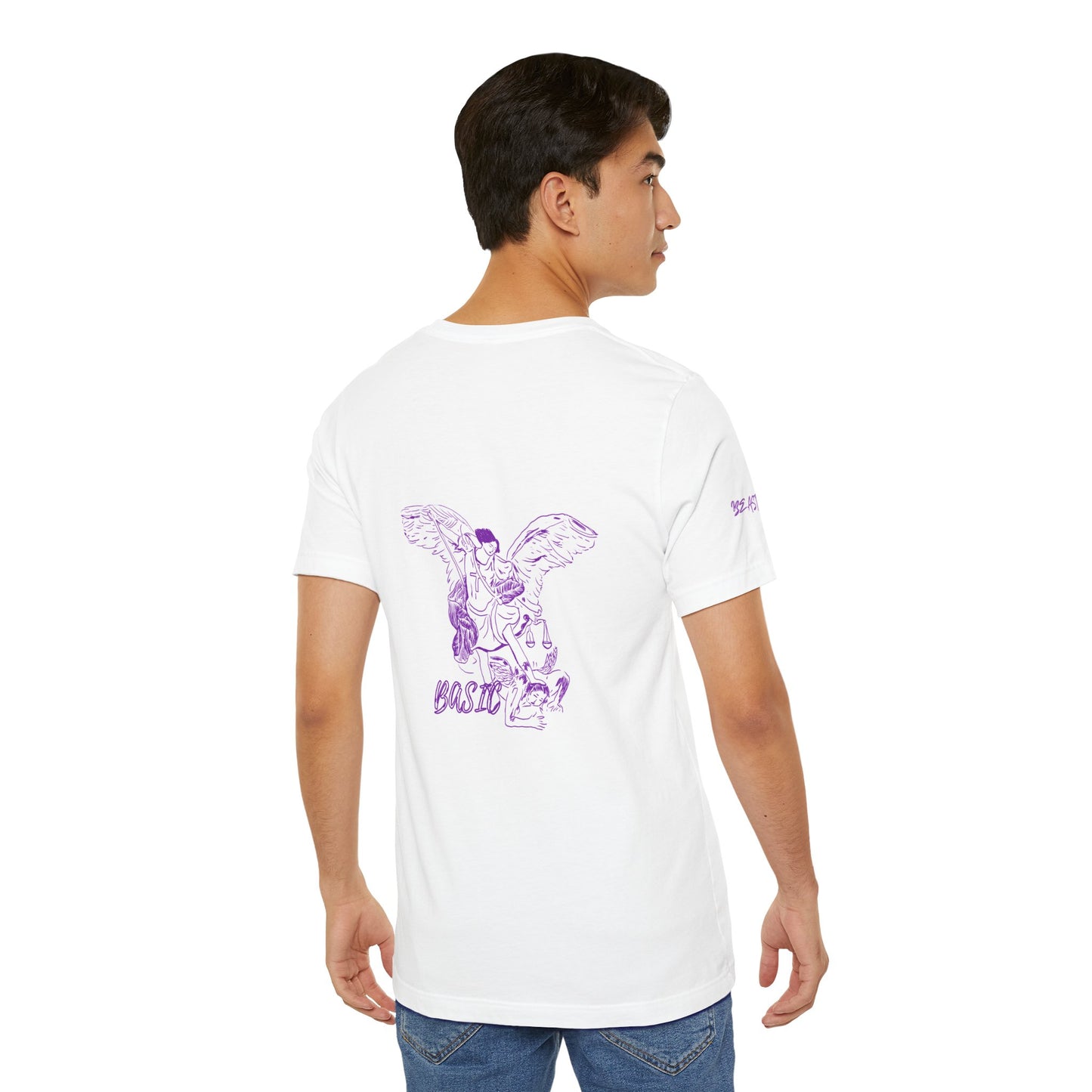 Street Wear short-sleeved t-shirt, white with purple details, Ghost Beast™