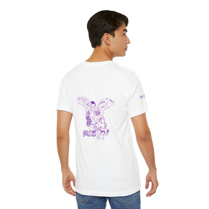 Street Wear short-sleeved t-shirt, white with purple details, Ghost Beast™
