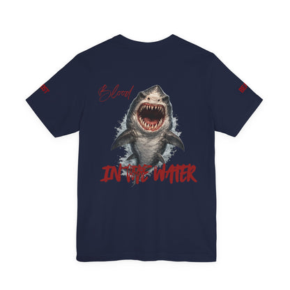 "Blood in the Water" graphic t-shirt with aggressive lettering, Ghost Beast