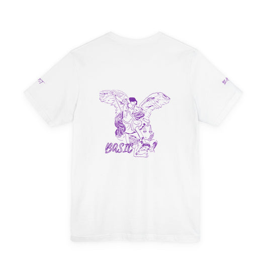 Street Wear short-sleeved t-shirt, white with purple details, Ghost Beast™